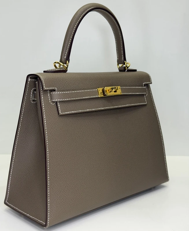 Hermès KELLY 25 VEAU EPSOM ETOUPE GHW K25EE 4
