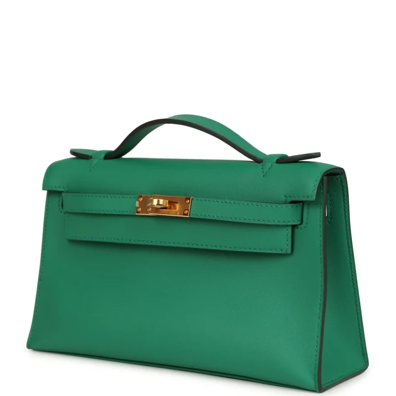 Hermès KELLY POCHETTE VEAU SWIFT VERT MOYEN GHW KPSVY 4