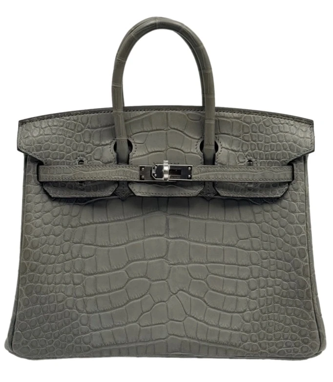 BIRKIN 25 ALLIGATOR MATTE GRIS CIMENT PHW