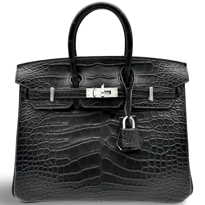 Hermès BIRKIN 25 HSS SPECIAL ORDER ALLIGATOR NOIR NATA MPHW B25HSS