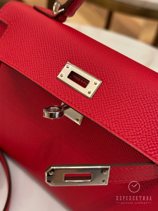 Hermès Kelly Sellier Mini Veau Epsom 05 Rouge Radieux H071302CK 7