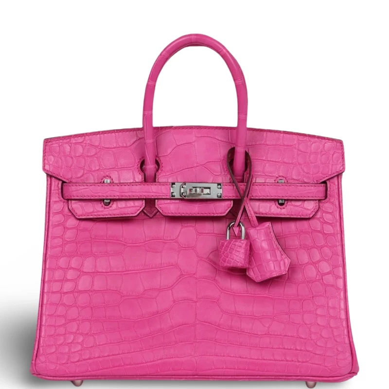 BIRKIN 25 ALLIGATOR MATTE ROSE EXTREME PHW