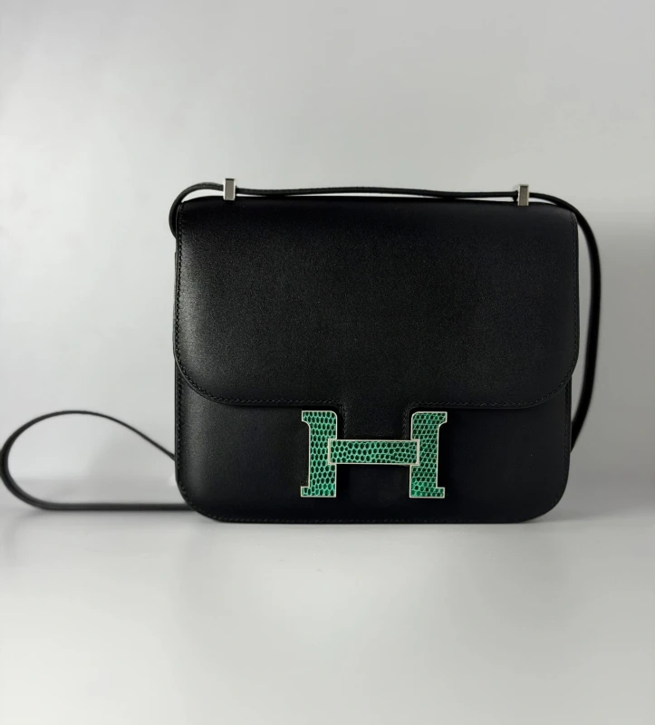 Hermès Constance mini miroir marquete veau tadelakt/noir H083906CK 2