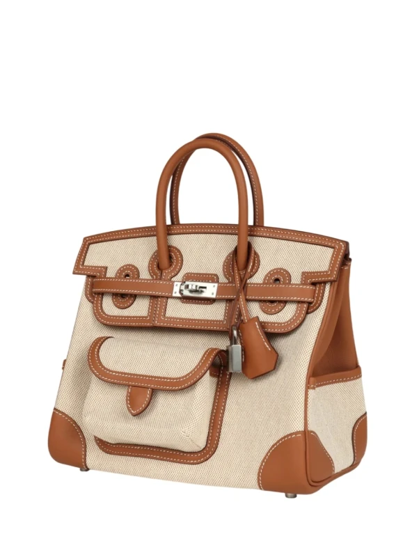 Hermès Birkin 25 Cargo Ecru-Beige Toile H & Gold Swift PHW H082739CK 4