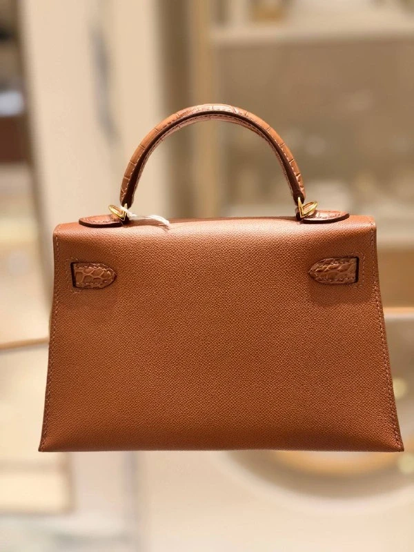 Hermès KELLY MINI TOUCH 20 ALLIGATOR MATTE  / VEAU MADAME GOLD GHW K20TOUCH 9