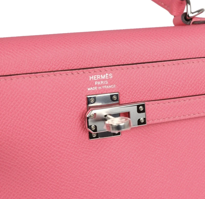 Hermès KELLY 25 VEAU EPSOM ROSE AZALEE PHW K25ERA 6