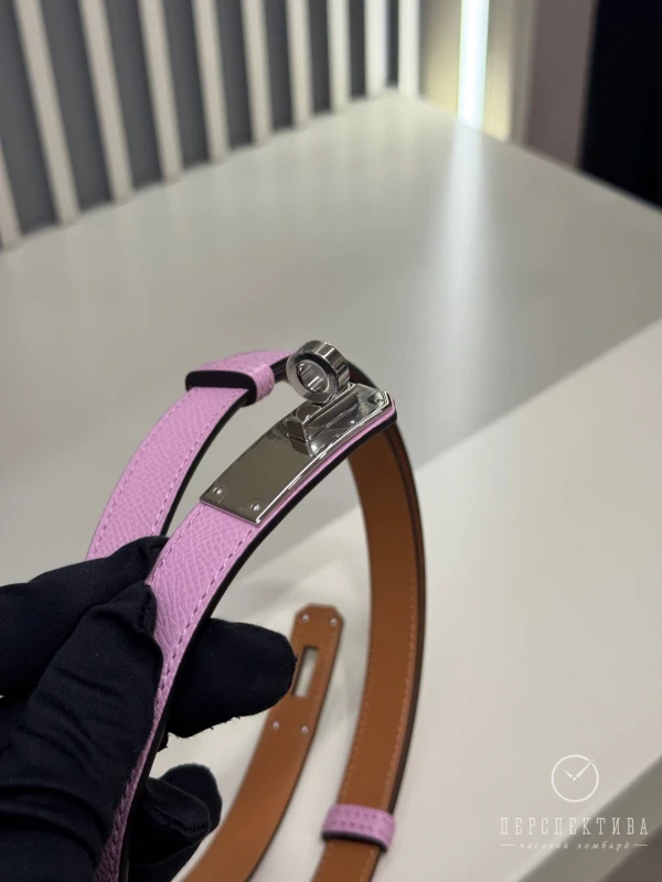 Hermès Kelly 18 belt Epsom Mauve Pale PHW H069853CD01 8