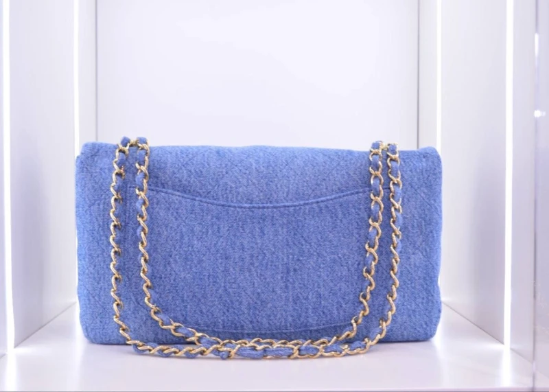 Chanel Denim Souplissimo Maxi Flap Blue Denim Flap Blue 3