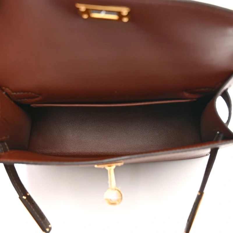 Hermès KELLY 20 MINI TRI-COLOR TERRE/CRAIE/EBENE GHW K20Tricolor 5