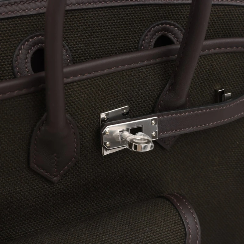 Hermès BIRKIN 25 CARGO DARK BRONZE TOILE GOELAND AND EBENE SWIFT PHW B25cargo 6