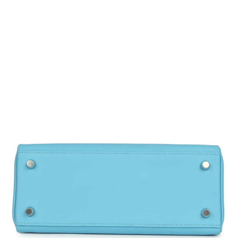Hermès KELLY RETOURNE 25 VEAU SWIFT CELESTE PHW K25SC 5