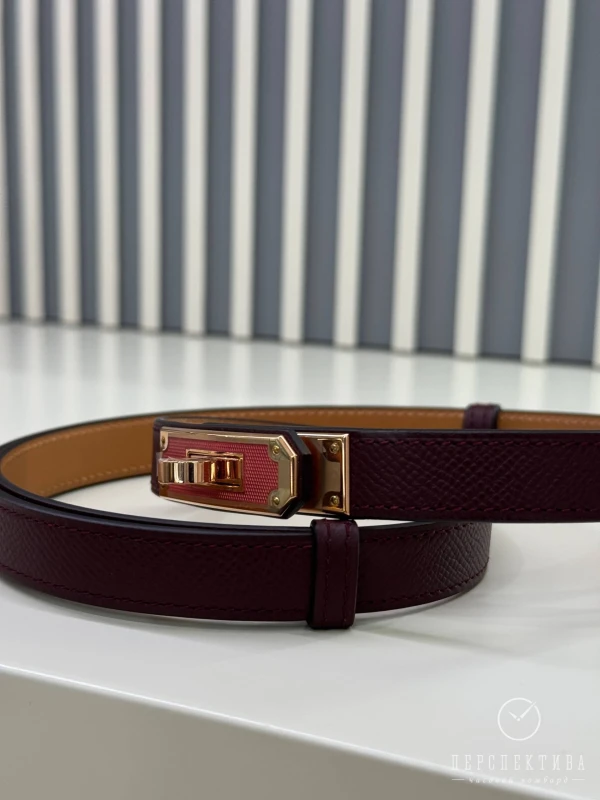 Hermès Kelly Splas'H 18 belt bordeaux / rose azalée H011751UDAD 7