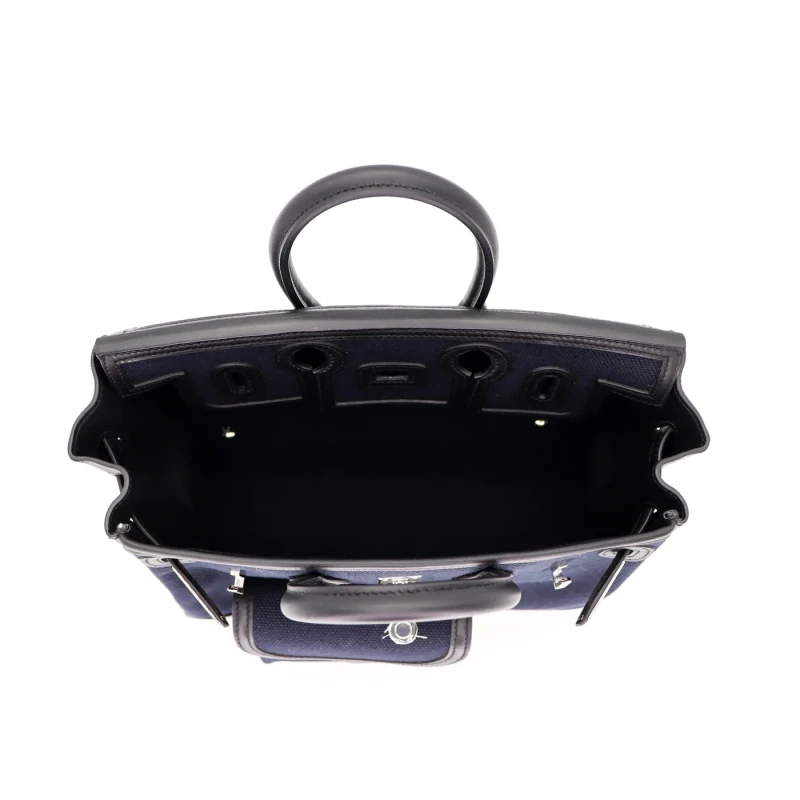 Hermès HERMES BIRKIN 25 CARGO BLEU MARINE/BLACK CANVAS/SWIFT LEATHER PHW B25Cargo 6