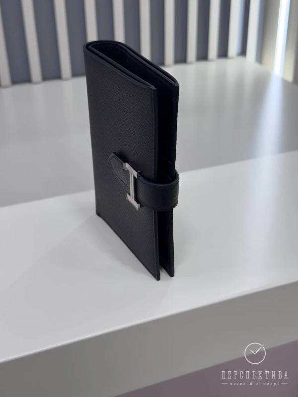 Hermès BEARN COMPACT WALLET EPSOM NOIR PHW H082875CC 7