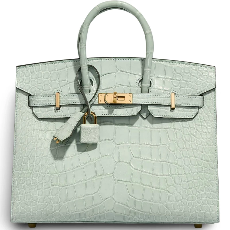 BIRKIN 25 ALLIGATOR MATTE VERT D'EAU GHW