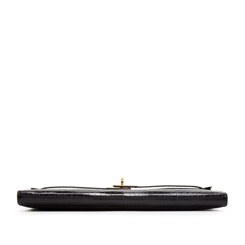 Hermès KELLY CUT SHINY CROCODILE NILOTICUS NOIR GHW KCUTCROCNILN 6
