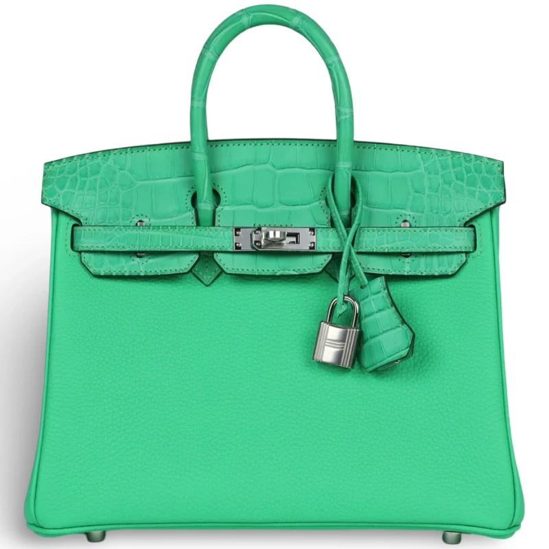 Hermès BIRKIN TOUCH 25 VEAU TOGO ALLIGATOR MATTE VERT COMICSPHW B25TOUCH