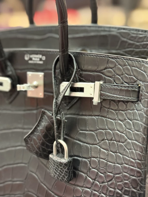 Hermès BIRKIN 25 HSS SPECIAL ORDER ALLIGATOR NOIR NATA MPHW B25HSS 5