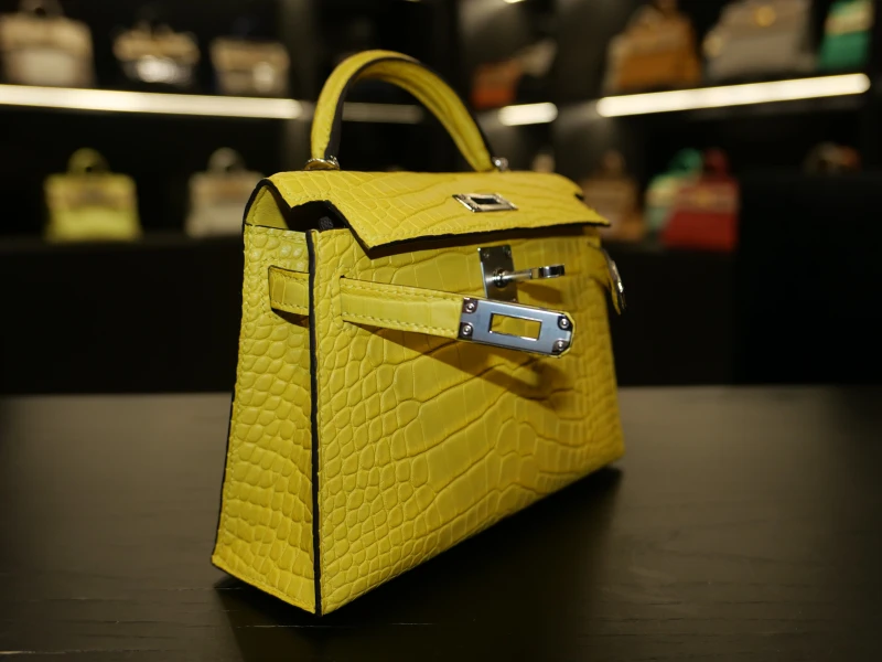Hermès KELLY 20 MINI ALLIGATOR MATTE MIMOSA PHW K20AMM 8