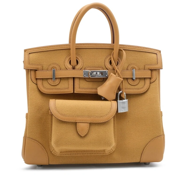 BIRKIN CARGO 25 VEAU SWIFT/TOILE GOELAND DESERT/SESAME PHW