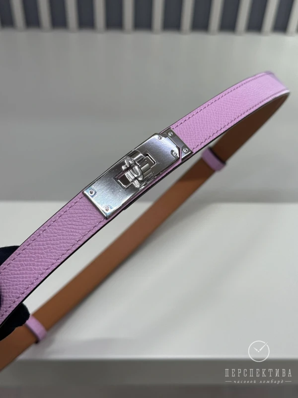 Hermès Kelly 18 belt Epsom Mauve Pale PHW H069853CD01 5