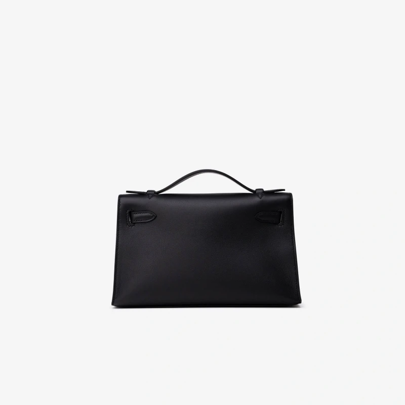 Hermès KELLY POCHETTE VEAU SWIFT NOIR GHW KPSN 2