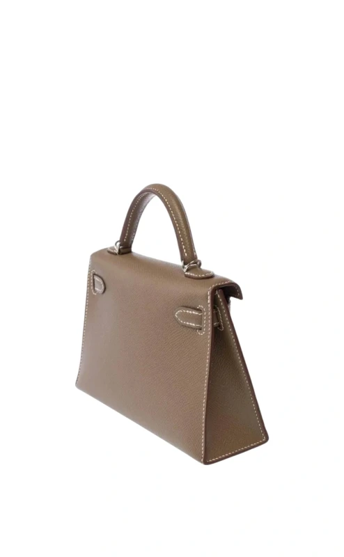 Hermès KELLY II SELLIER MINI VEAU EPSOM ETOUPE PHW H071302CK18 5