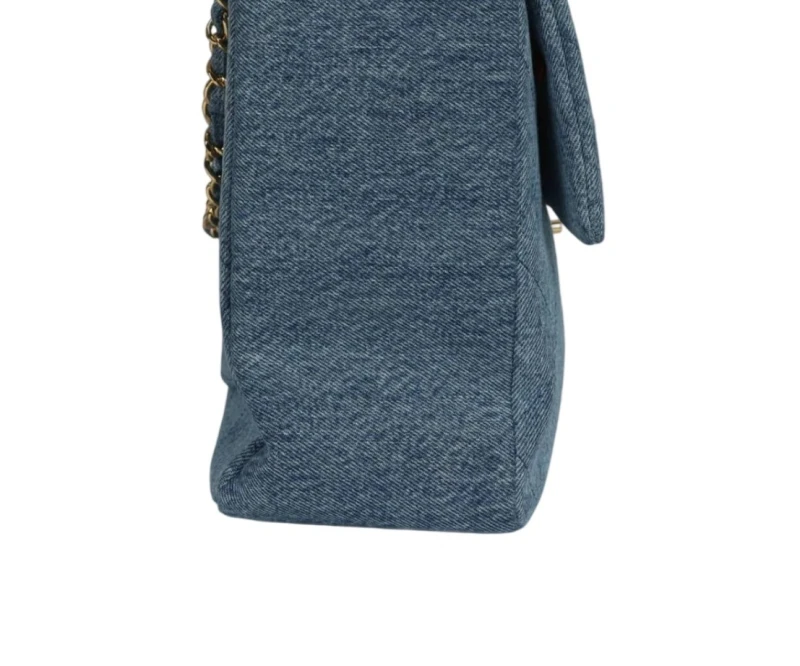 Chanel Maxi «Souplissimo» Large Flap Bag Blue Denim GHW Maxi Large Flap Bag 6