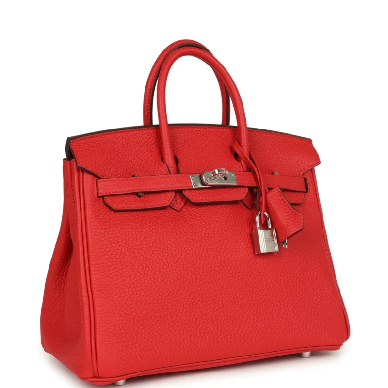 Hermès BIRKIN 25 TOGO ROUGE RADIEUX PHW B25TR 3