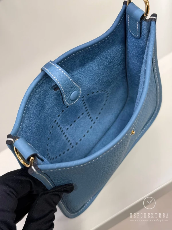 Hermès Evelyne 16 Taurillon Clémence Bleu Jean GHW E16TCBJ 5