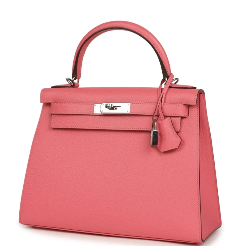 Hermès KELLY SELLIER 25 VEAU EPSOM ROSE AZALEE PHW K25RA 6