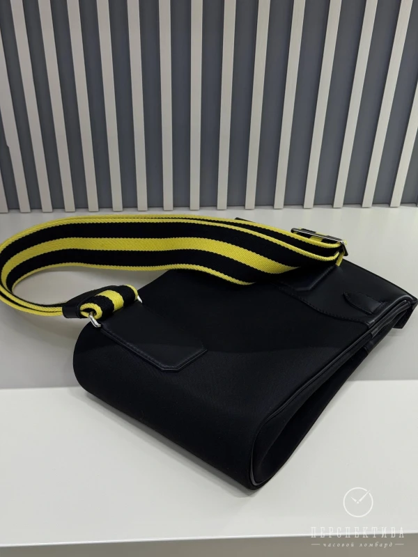 Hermès Hac a Dos PM backpack noir / new lime Woolycot / Swift H085316CKAA 9