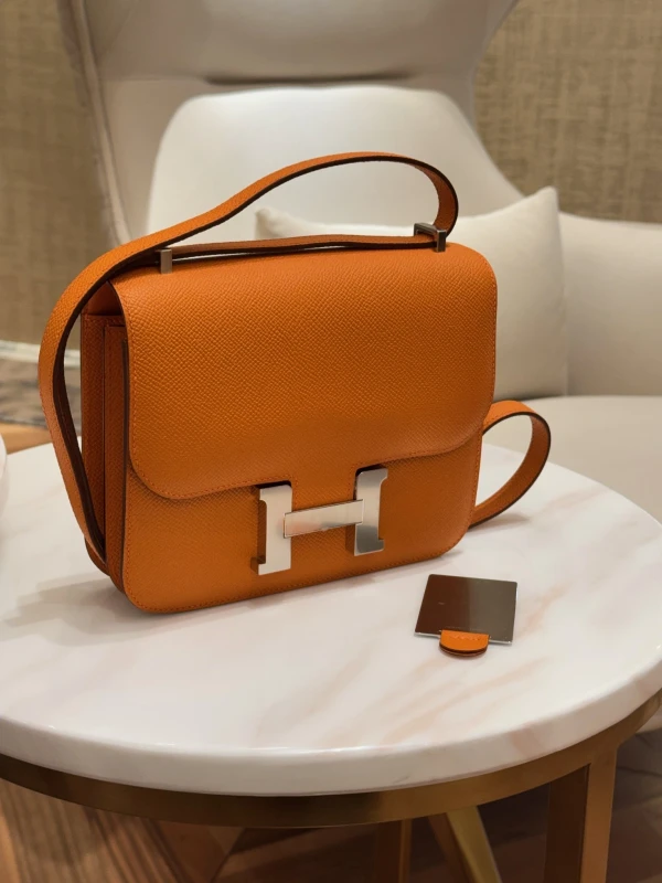 Hermès SAC CONSTANCE III MINI MIROIR VEAU EPSOM 93 ORANGE H083905CK 2