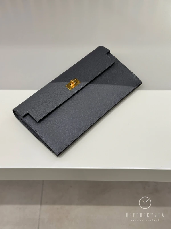 Hermès Kelly Pocket Long Wallet Veau Madame Gris Meyer H084940CC0L 7