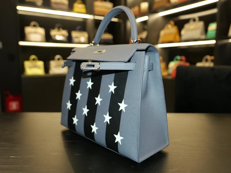 Hermès KELLY 25 CASAQUE ETOILEE ARDOISE NOIR PEPPERMINT K25CASAQUE 6