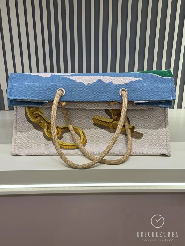 Hermès ESCALE A LA PLAGE BEACH BAG ACIER H103743M 02 4