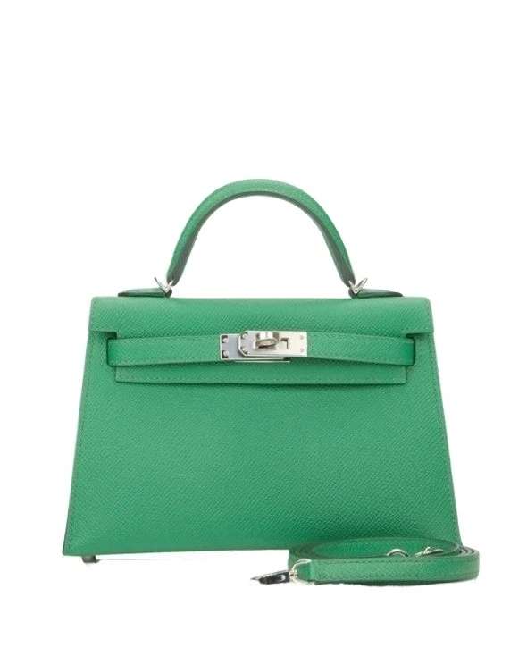 Hermès KELLY II SELLIER MINI VERSO VEAU EPSOM AE CACTUS/PAILLE PHW H071962CKAE 2