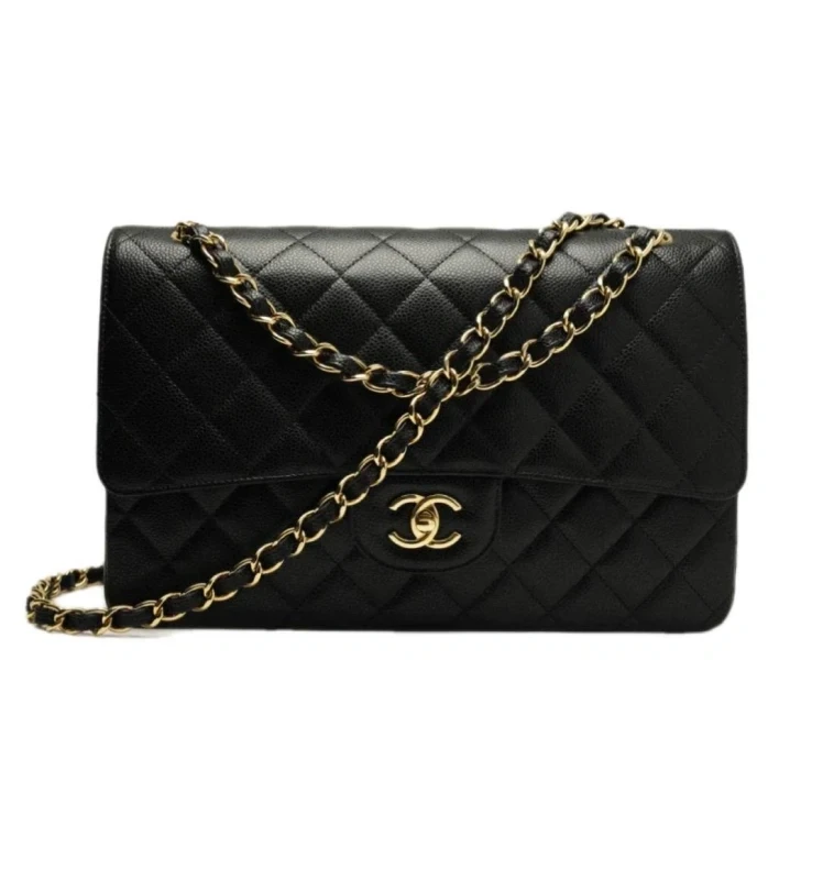 Chanel Small Classic Handbag Grained Calfskin Gold-Tone Metal Black A01113-Y01864-C3906 5