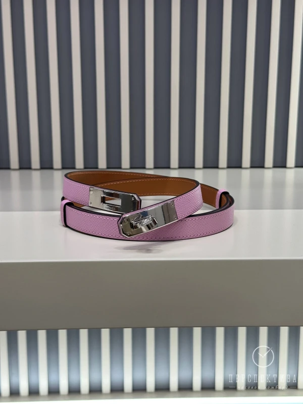 Hermès Kelly 18 belt Epsom Mauve Pale PHW H069853CD01 6