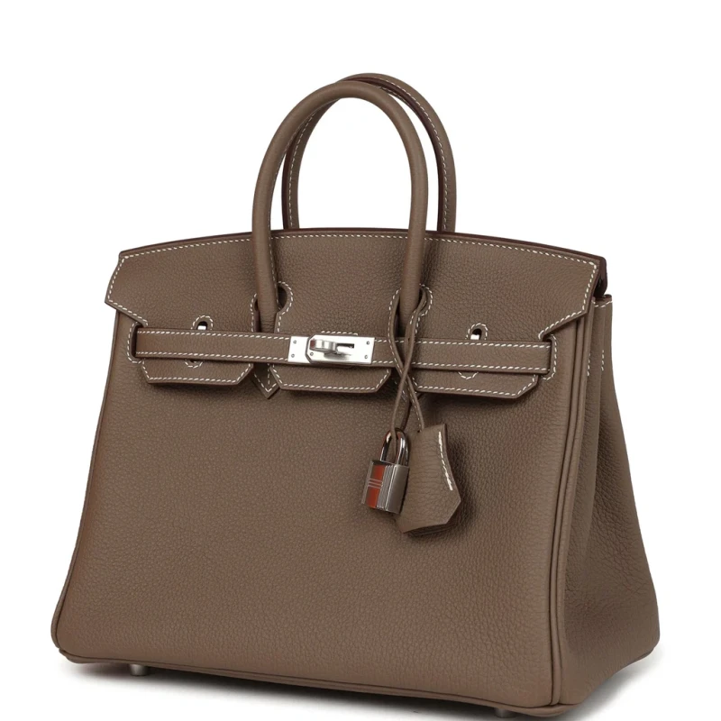 Hermès BIRKIN 25 VEAU TOGO ETOUPE PHW B25TE 4