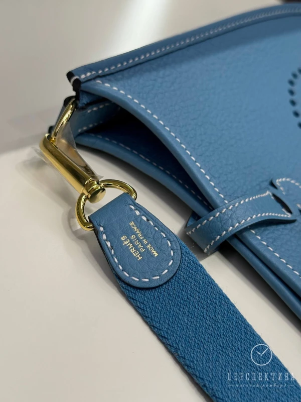 Hermès Evelyne 16 Taurillon Clémence Bleu Jean GHW E16TCBJ 3