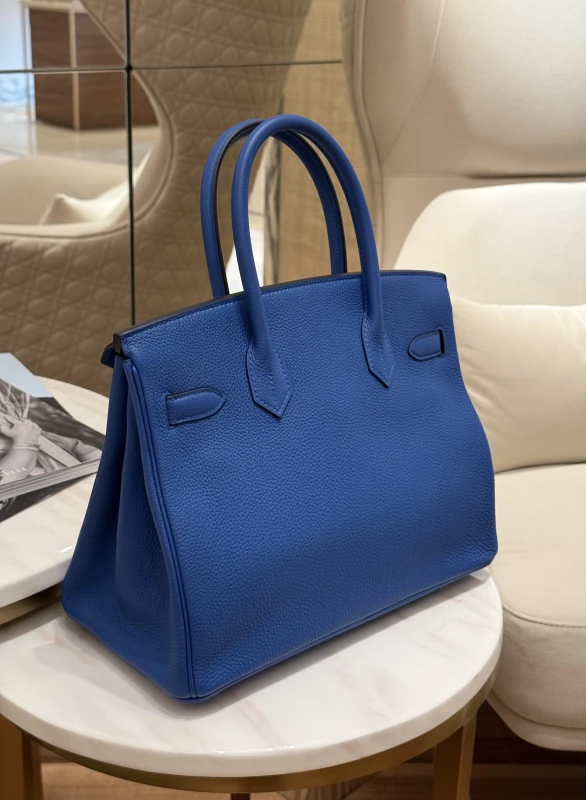 Hermès BIRKIN 30 VEAU TOGO BLEU ZELLIGE PHW B30BZ 3