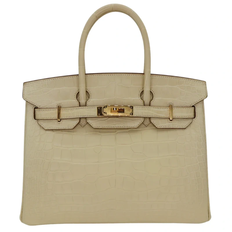 BIRKIN 30 ALLIGATOR MISSISSIPPIENSIS MATTE VANILLE  GHW
