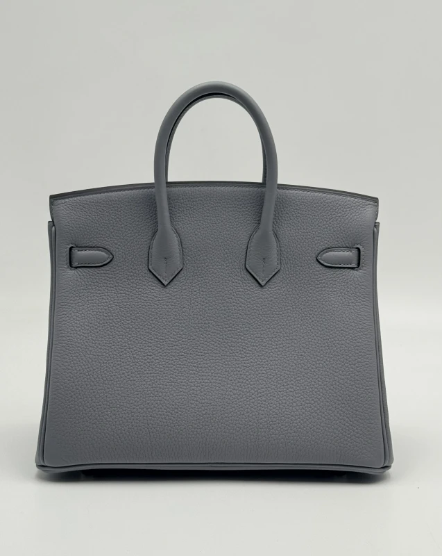 Hermès BIRKIN 25 VEAU TOGO GRIS PANTIN PHW B25TGP 5