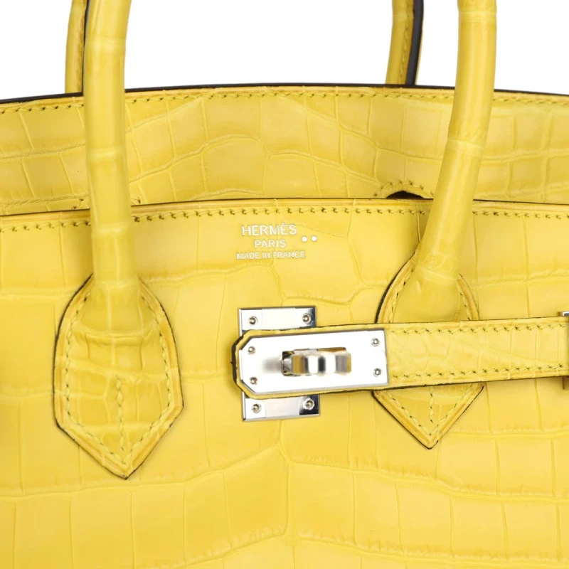 Hermès BIRKIN 25 CROCODILE NILOTICUS MATTE MIMOSA PHW B25CMM 7