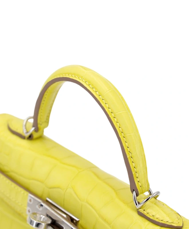 Hermès KELLY 20 MINI ALLIGATOR MATTE LIME PHW H071324CK 6