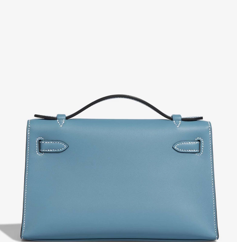 Hermès KELLY POCHETTE VEAU SWIFT BLEU JEAN GHW KPSBJ 4