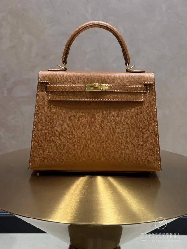 Hermès KELLY SELLIER 25 VEAU EPSOM GOLD GHW K25EG 2