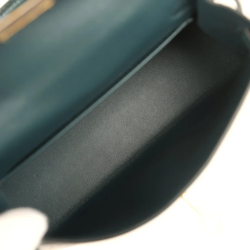 Hermès KELLY 20 MATE ALLIGATOR VERT ROUSSEAU GHW K20AVR 7