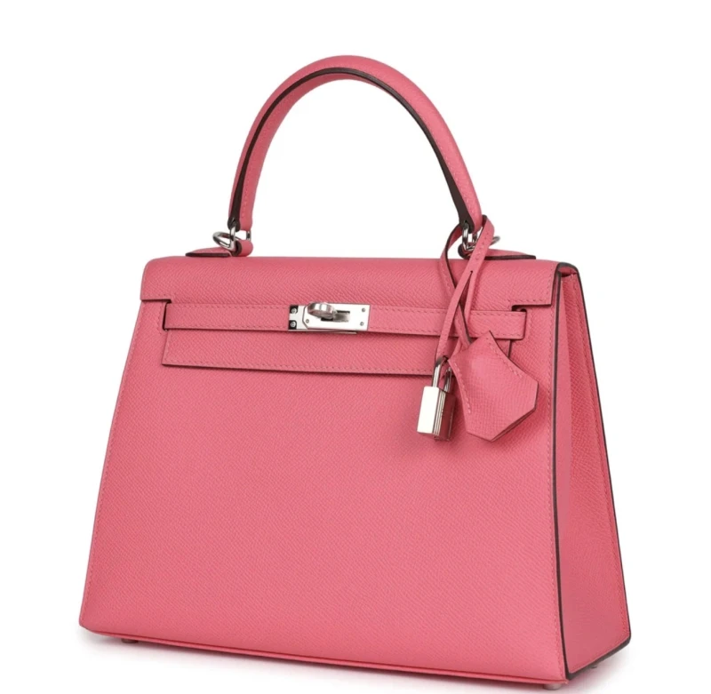 Hermès KELLY 25 VEAU EPSOM ROSE AZALEE PHW K25ERA 4